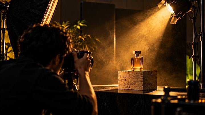 Perfume product photo shoot